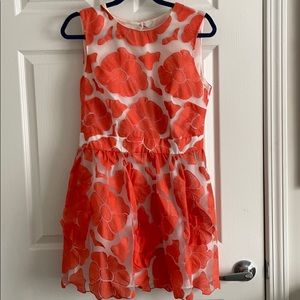 ASOS petite bright orange flower dress